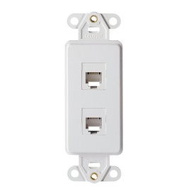 Leviton 41666-W Decora Telephone Wallplate Insert, 6P6C X 6P6C, 110 Style, White