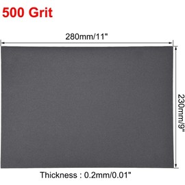 TA-VIGOR 5Pcs 500 Grit Wet Dry Sandpaper 9 Inch x 11 Inch, Assorted Sanding Sheets Abrasive Paper for Wood Furniture Metal Automotive Polishing