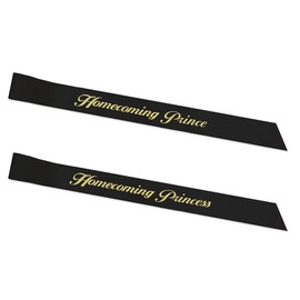 RibbonsNow Homecoming Prince and Homecoming Princess Sash Set (Black) – Made in The USA