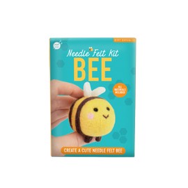 Gift Republic Bee Needle Felting Craft Kit – Complete DIY Set to Create Fuzzy Bee – Gift for Birthday/Easter/Christmas for Kids, Teens, & Adults Includes Roving Wool, Needles + Felting Pad