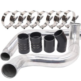 Turbo Intercooler kit Pipe Boot for Ford 6.0L CAC Intercooler Pipe Boot kit 03-07 Tube Powerstroke for Ford F250 F350 F450 F550 (Silver)