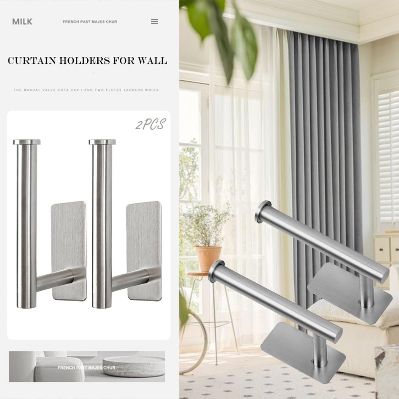 Curtain Hooks Holder Holdbacks Tiebacks Ties for Drapes Wall, 2