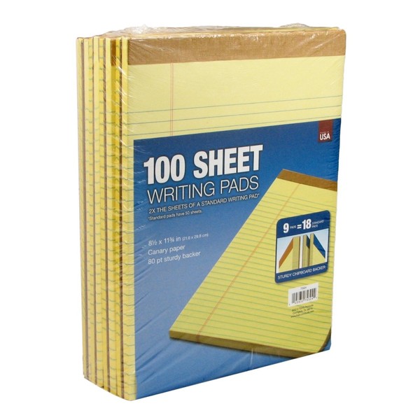 Tops 100-Sheet Legal Pads (pack of 9 pads), Canary Yellow