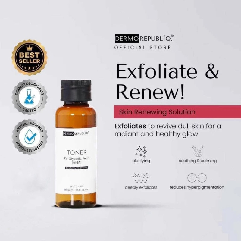 DERMO REPUBLÍQ Toner 7% Glycolic Acid AHA Exfoliating Solution 100mL