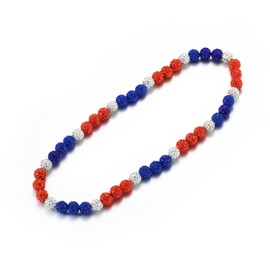 Baseball Beaded Necklace for Men Boys, Bling Drip Chain, Inspired Accessory Diamond Valiant 20 Inch Necklaces, Rhinestone Discoball Jewelry, Team Lovers Gifts