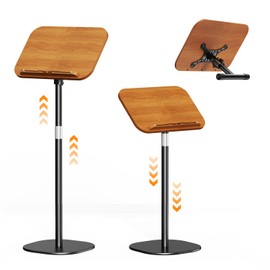 Book Stand for Reading with 360° Rotating, Height Adjustable from 22-51in,Book Holder with Page Paper Clip for Cookbooks,Music Scores,Textbook,Laptop, Projector etc. (with a T-Shaped)