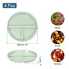 uxcell 4Pcs Unbreakable Divided Plates, 9 Inch Plastic Plates Set
