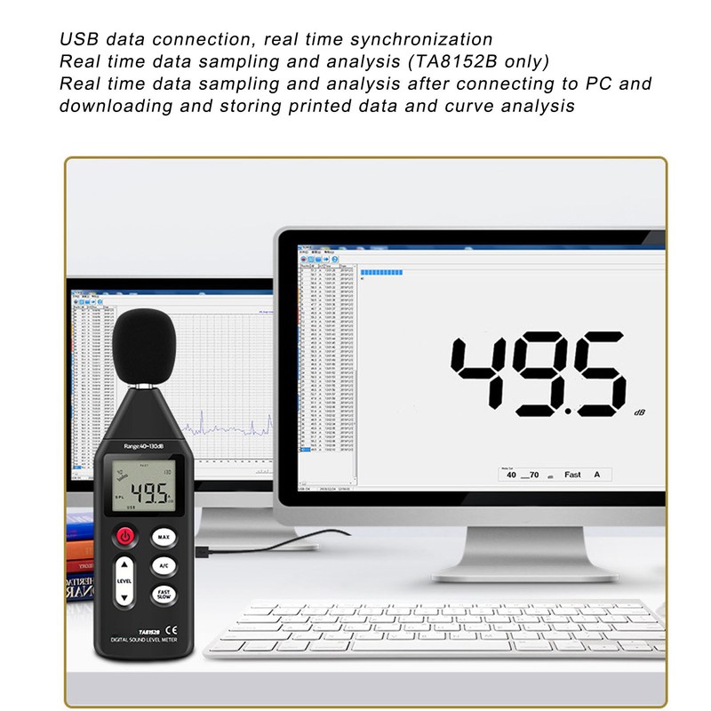 Noise Tester Sound Level Meter High Accuracy Large LCD Screen