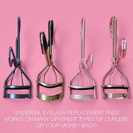 Pink Eyelash Curler Refills (24-Pack) Replacement Pads  Eye Lash and Cosmetic Accessory  Create Permanent Curls and Intense Lashes  Universal Fit for 