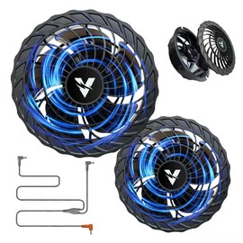 Cakoey Air Conditioning Work Clothes Fan, 28 V, DC Connection Cable, 5 Blades, Ultra Large, Quiet, Ultra Thin, Ultra Lightweight, Cooling Clothes Fan, Replacement, Brushless Motor Cover, Removable