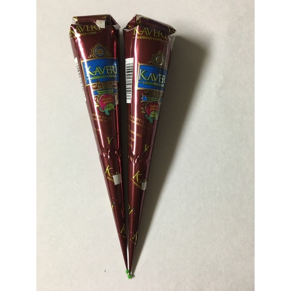2 Natural Brown Henna Cones Temporary Tattoo Ink