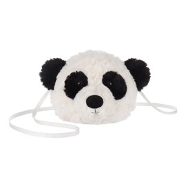 Apricot Lamb Panda Animal Shoulder Bag Shaped Shoulder Bag Plush Purse for Teenage Girls and Adults, Plush Animal Shoulder Bag, Kids Fashion Handbags, 20 cm, black