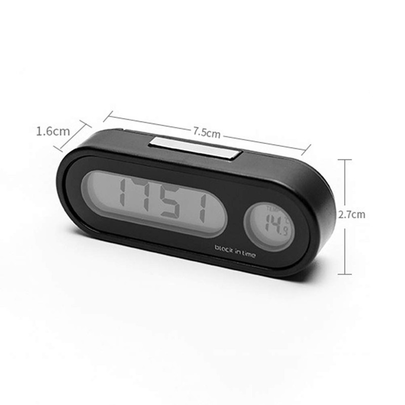 Car Clock Thermometer LED Backlight 2 in 1 Dashboard Clock