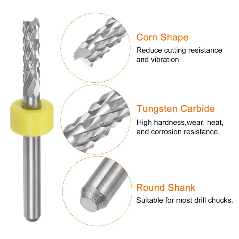 sourcing map 10pcs End Mill Bits 3mm Solid Carbide CNC