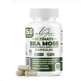 Alex Jones Ultimate Seamoss Capsules – Vegan, Non-GMO Seaweed Supplement w/Bladderwrack & Burdock Root – Immune Boost, Energy Support Sea Moss Supplements for Men & Women - 60 Nutrition Support Pills
