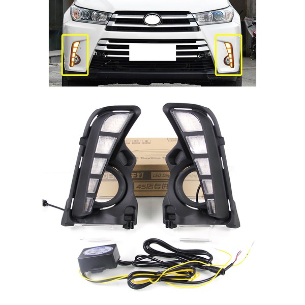 LED Fog Lights with Amber Sequential Turn Signal Fit for