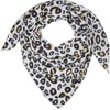 styleBREAKER 01020045 Women's Cotton Muslin Triangle Scarf with Leopard Pattern,