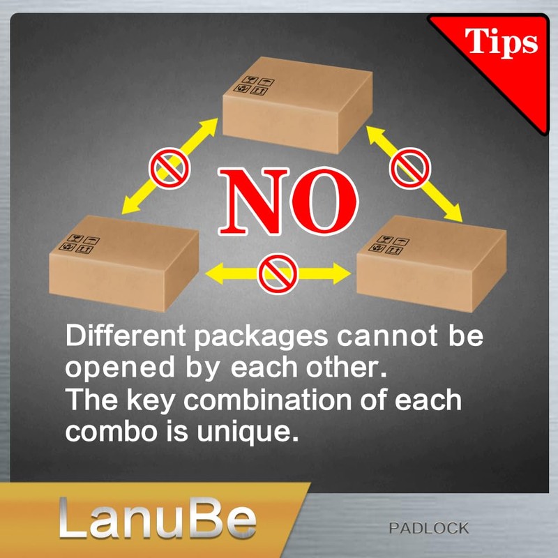 LanuBe Lock Laminated keyed Padlock (1-9/16", 40mm), keyed Alike Locks,