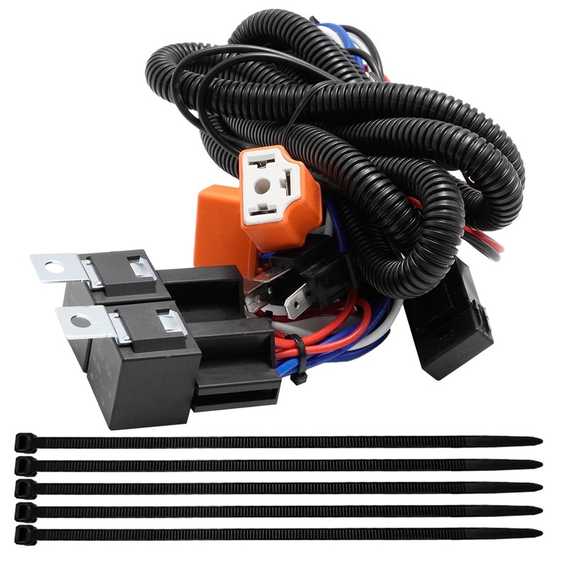 Vkinman H4 Relay Harness 9003 Headlight Relay Wiring Kit Ceramic