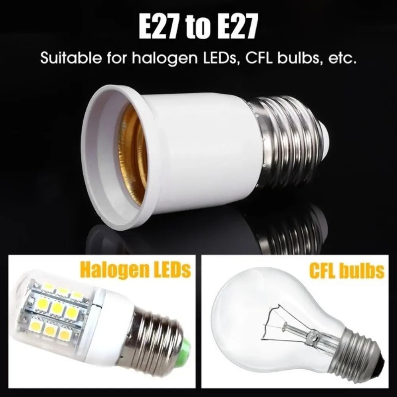 E26 to E26 Socket Extender, 3CM/1.2IN Socket Extension, Lamp Bulb