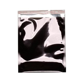 JAM PAPER 6 1/4 x 7 7/8 Open End Catalog Foil Envelopes - Black - 100/Pack