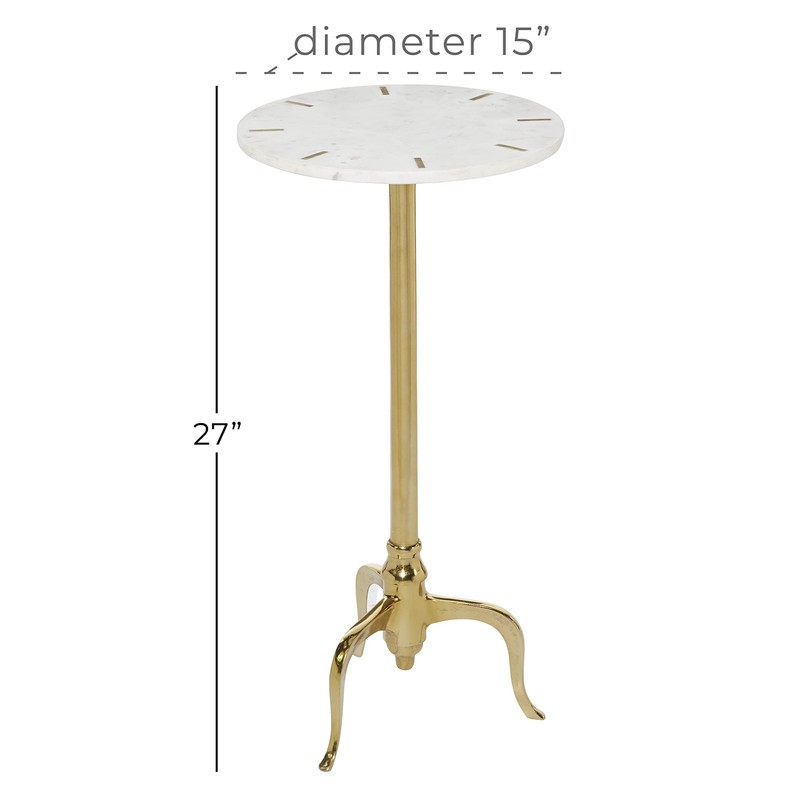 Deco 79 Marble Side End Accent Table End Table with