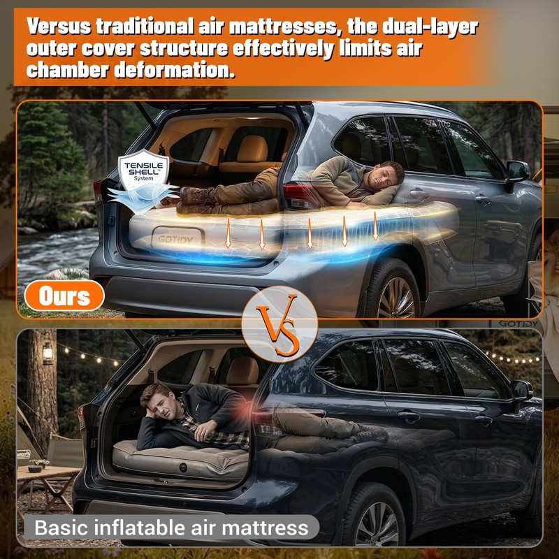 SUV Air Mattress,TENSILE SHELL Extra Sturdy & Comfortable, SUV Mattress