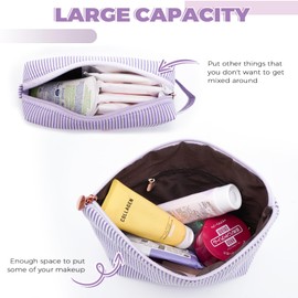 Btffitting Monogrammed Gifts for Women - Cosmetic Bag for Teen,Initial Cute Makeup Bag Set for Women,Trendy Pouch for Niece Sister Friend Female Her,Birthday Gifts for Daughter - Lavender,K