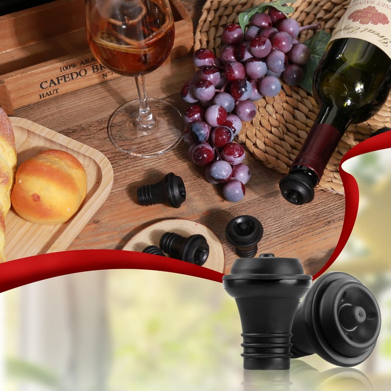 48 Pcs Wine Stoppers Vacuum for Wine Bottle, Rubber Wine
