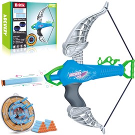 Britik Toys for 3-8 Year Old Boys: Bow and Arrow Set Kids Boys Toys Birthday Gifts Presents for Boys Girls Aged 3 4 5 6 7 8 9 10 11 12 Year Old Outdoor Garden Games Toy Archery Set