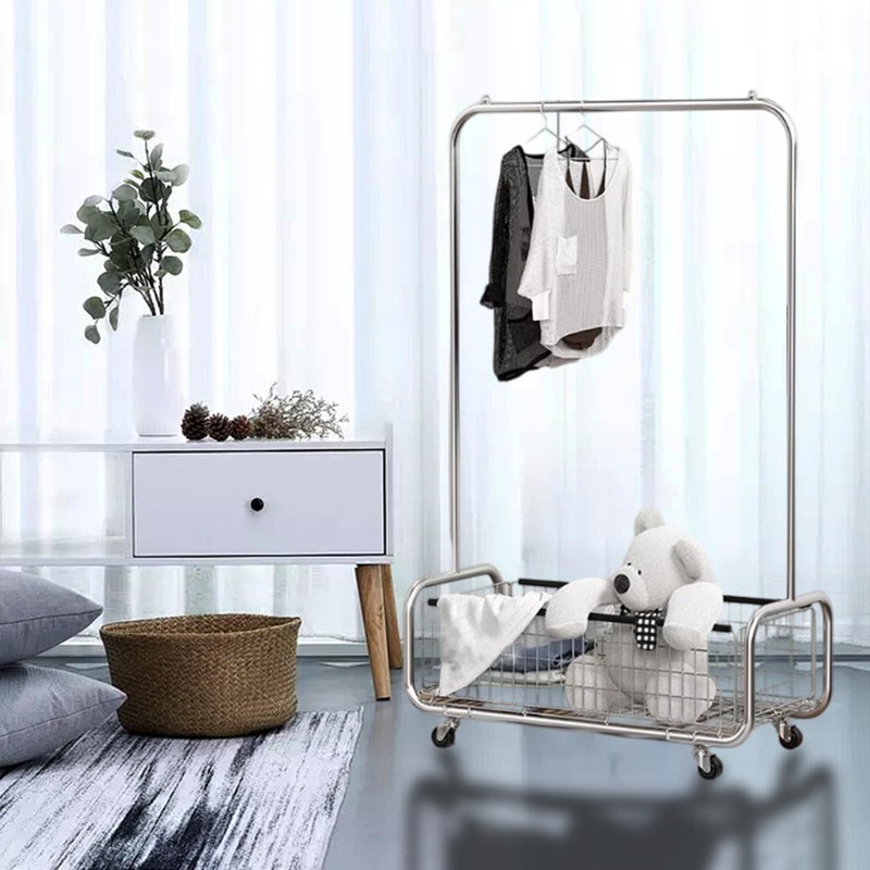 AUGMIRR Garment Rack With Storage Baskets,Clothing Rack for Hanging Clothes,