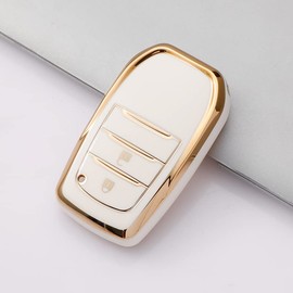 Kinotaka Toyota Specific TPU 2 Button Smart Key Case Yaris Cross Prius 60 Series High Lux GUN125 New Harrier Late Aqua Model Corolla GR Corolla GR Yaris etc Key Cover (White)