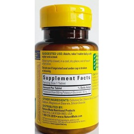 Nature Made Potassium Gluconate 550mg 100 Tablets - (2 Pack) - Exp Date 08-2027