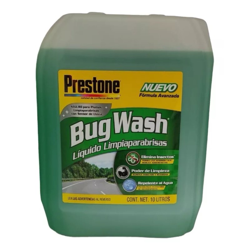 Bug Wash Limpiaparabrisas Prestone Bug Wash Formula Avanzada 10lts