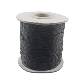 Waxed Polyester Jewelry Making Cord Waxed Beading String with Spool for Craft DIY Thread (Black, 0.5 mm (150 Yards))