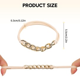 DAWZMR 5 PCS Gold Hair Ties, Ponytail Cuff for Women's Hair Double as Cute Hair Tie Bracelet