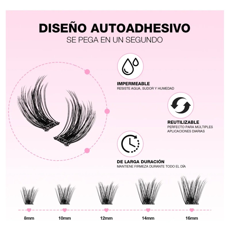 Wosheer Pestañas Postizas Autoadhesivas Sin Pegamento