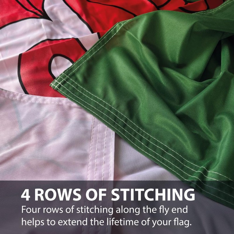 NWFlags Wales Flag 150gsm Nylon Rope & Toggle 5ft x