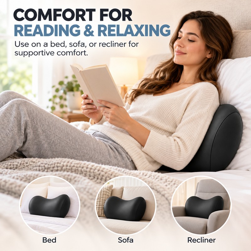Ergonomic Lumbar Support Pillow, Memory Foam Back Cushion for Car