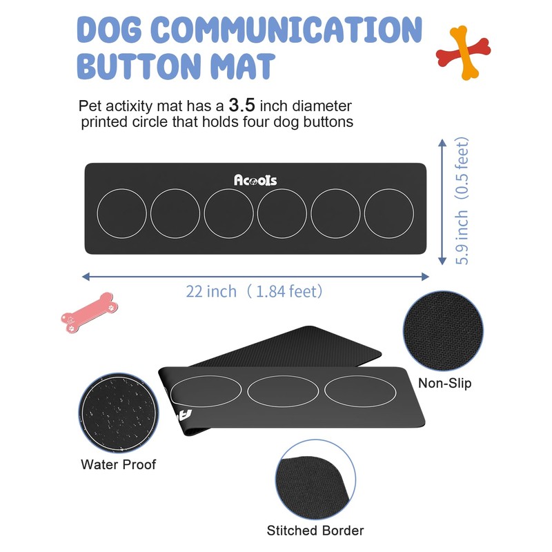 Acools Dog Buttons for Communication, 6 Pcs Dog Talking Button