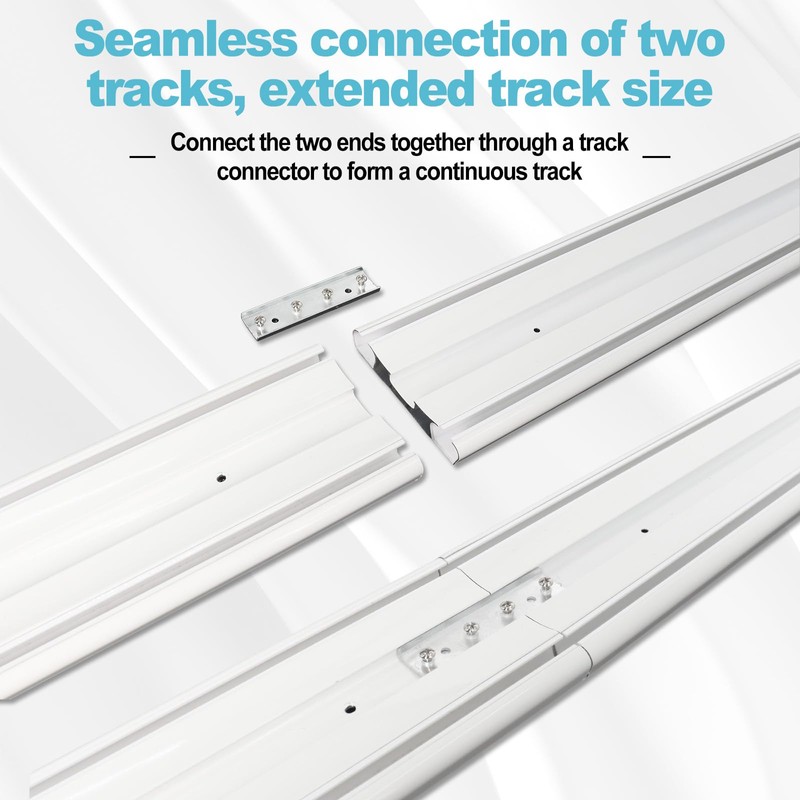 Double Curtain Track Ceiling Mount 10ft,Heavy-Duty Aluminum Curtain Rail, 3.78"