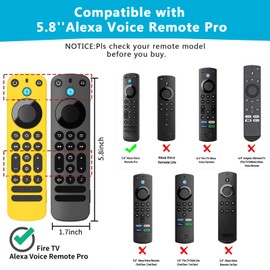 Zazolyne 4Pack Remote Pro Case Compatible with Voice Remote FireTV Remote Pro Voice Remote Pro Smart TV Pro Remote Case