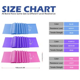 Risefit Flat Resistance Bands Set 3 Pack 4.9FT with Carry Bag, Latex-Free Elastic Exercise Band for Fitness or Workout, Thera Band for Physical Therapy, Yoga, Pilates, Strength Training (4.9FT)