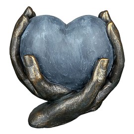 Generisch Sculpture Heart in Two Hands, Love Gift, Statue, Decorative Figure, Decorative Item, Heart Figure, Wedding Gift, Love Gift, Height 15 cm