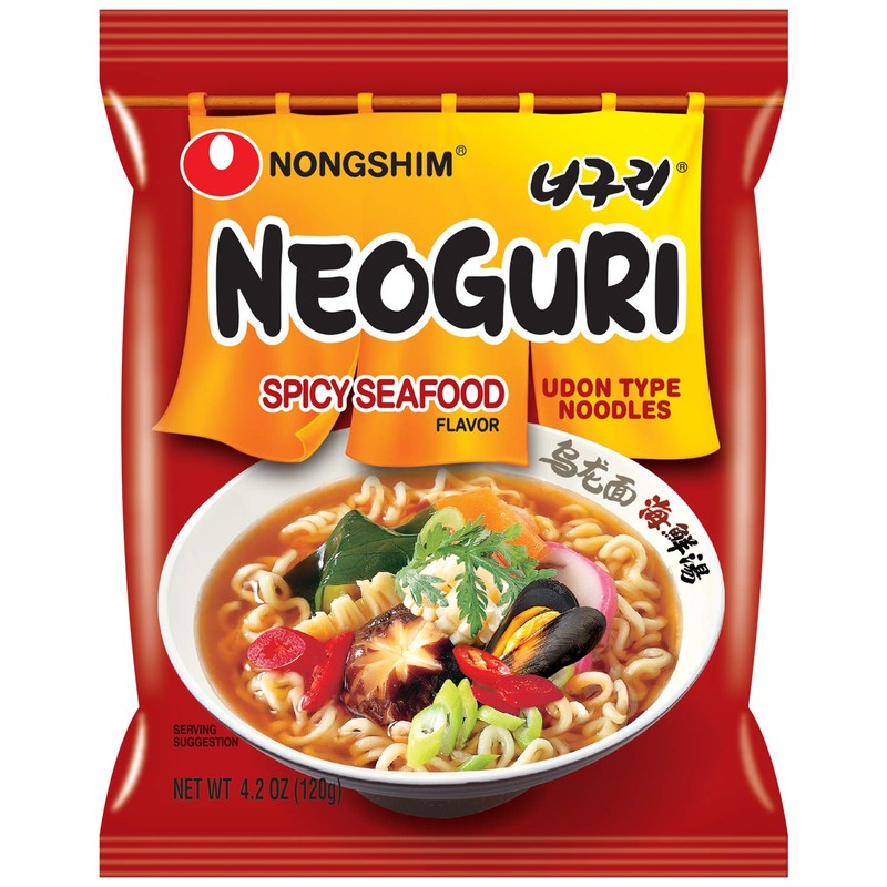 Nongshim Neoguri Spicy Seafood with Udon-Style Noodle, 4.2 Ounce (Pack