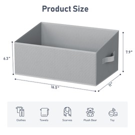 DIMJ Closet Storage Bins 8 Pack - Fabric Storage Baskets for Shelves, Large Clothes Organizers with Handles, Trapezoid Shelf Organization Storage Cubes for Purse, Toys, Books, Towel, Clothes