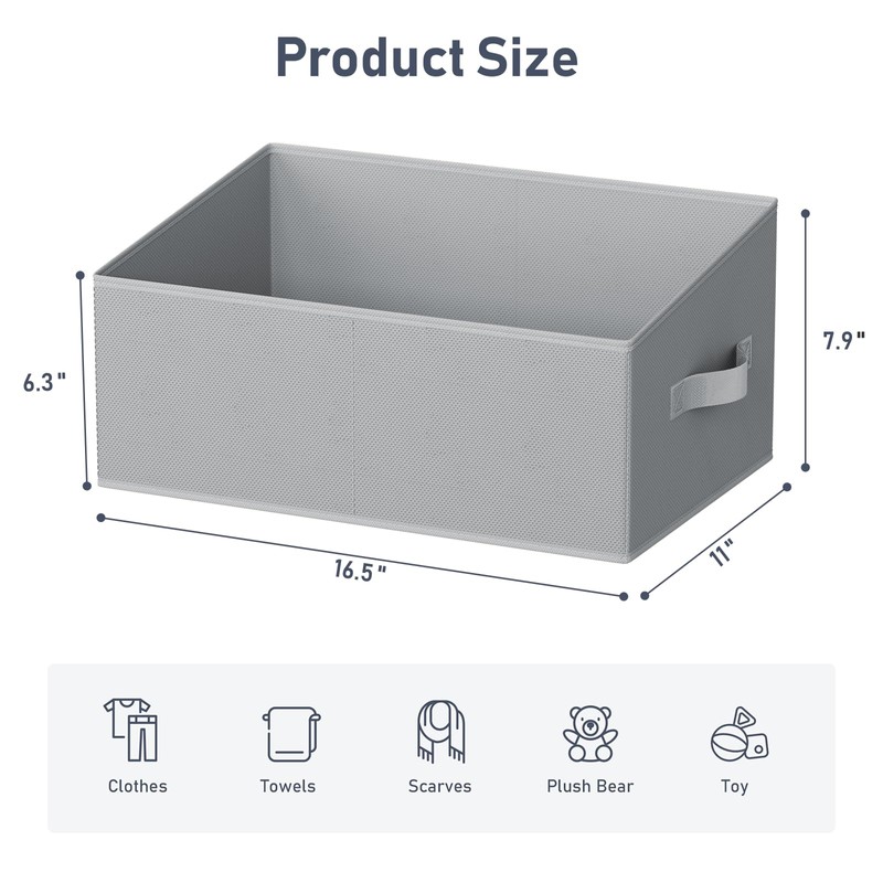 DIMJ Closet Storage Bins 8 Pack - Fabric Storage Baskets