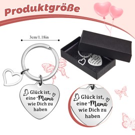 Otuuz Keyring Gifts Heart Keyring with Engraving Thank You Gifts for Christmas Birthday Gift Ideas, Mommy