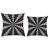 Starlight Speeding Mid-Century Pattern White On Black Throw Pillow