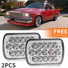 autobots Pair 5X7" 7X6" LED Headlights Hi/Lo Beam For Chevy El Camino 1978-1981 LUV Truck